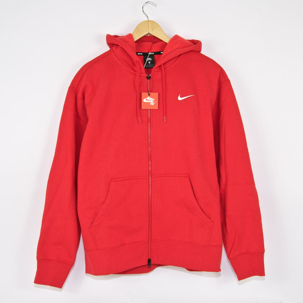 nike red hoodie zip