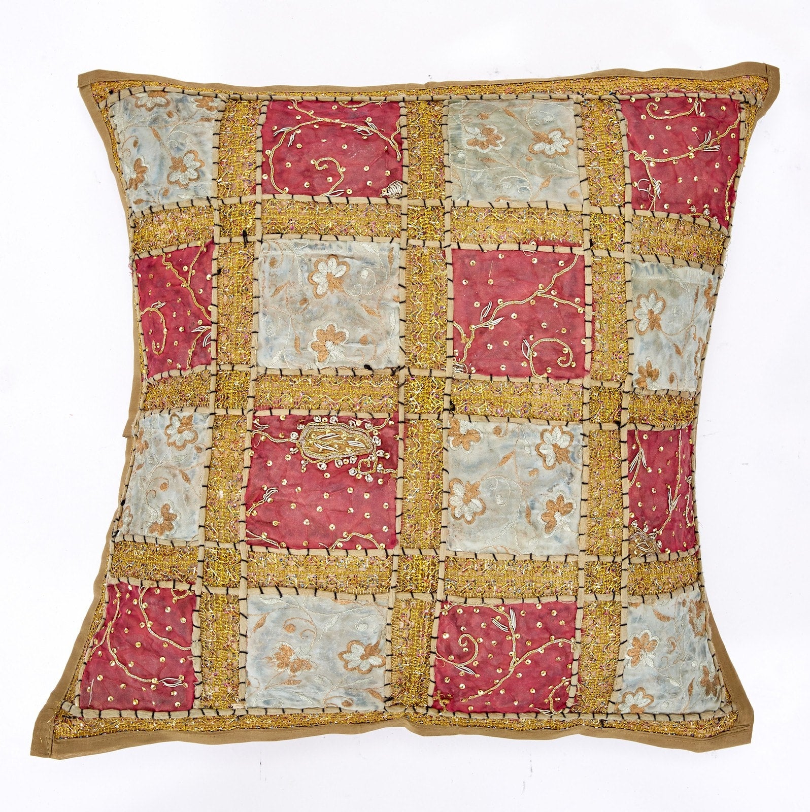 Large Indian Patchwork Cushion Cover