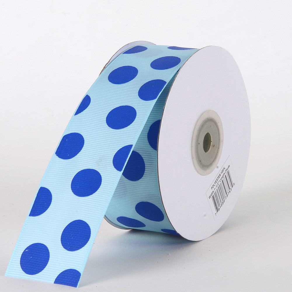Ribbon Brown With Light Blue Dots 52