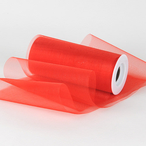 Organza Fabric 6 inch Red ( W: 6 inch | L: 25 Yards )