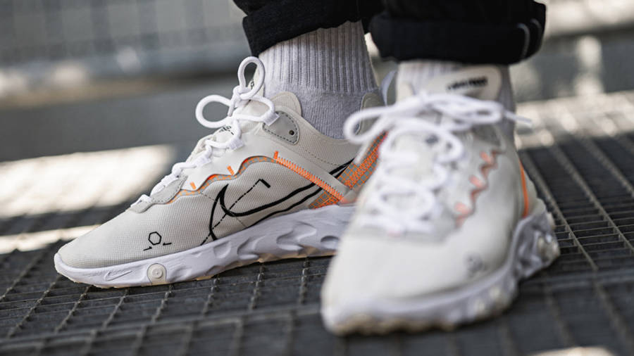nike react element 55 schematic on feet