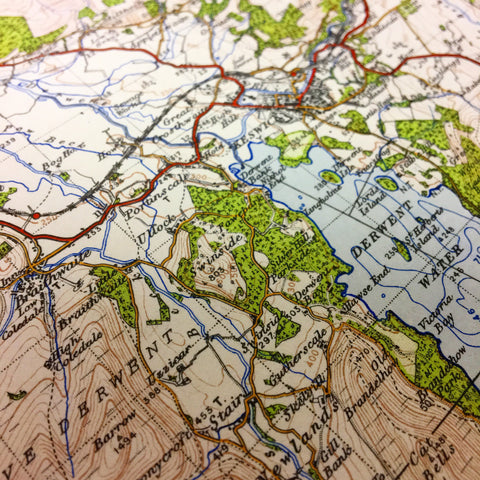 Vintage Derwent Water Map