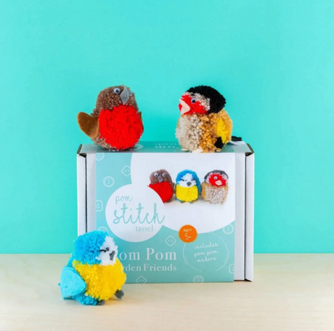 Pom Stitch Tassel Pompom Garden Birds Kit