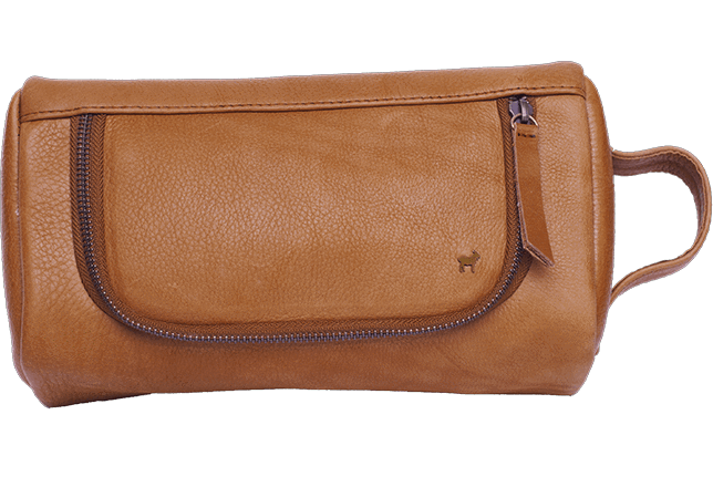 Duffle & Co. Leather Wash Bag | Black or Tan | NZ Mens Gifts for Him – Gift Saint