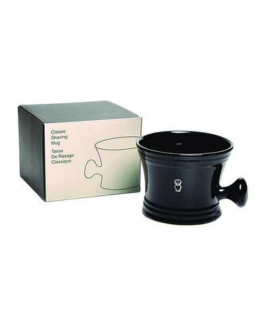 Tasse à raser PureBadger Collection, style apothicaire, porcelaine noire, convient au savon à raser standard de 100 g