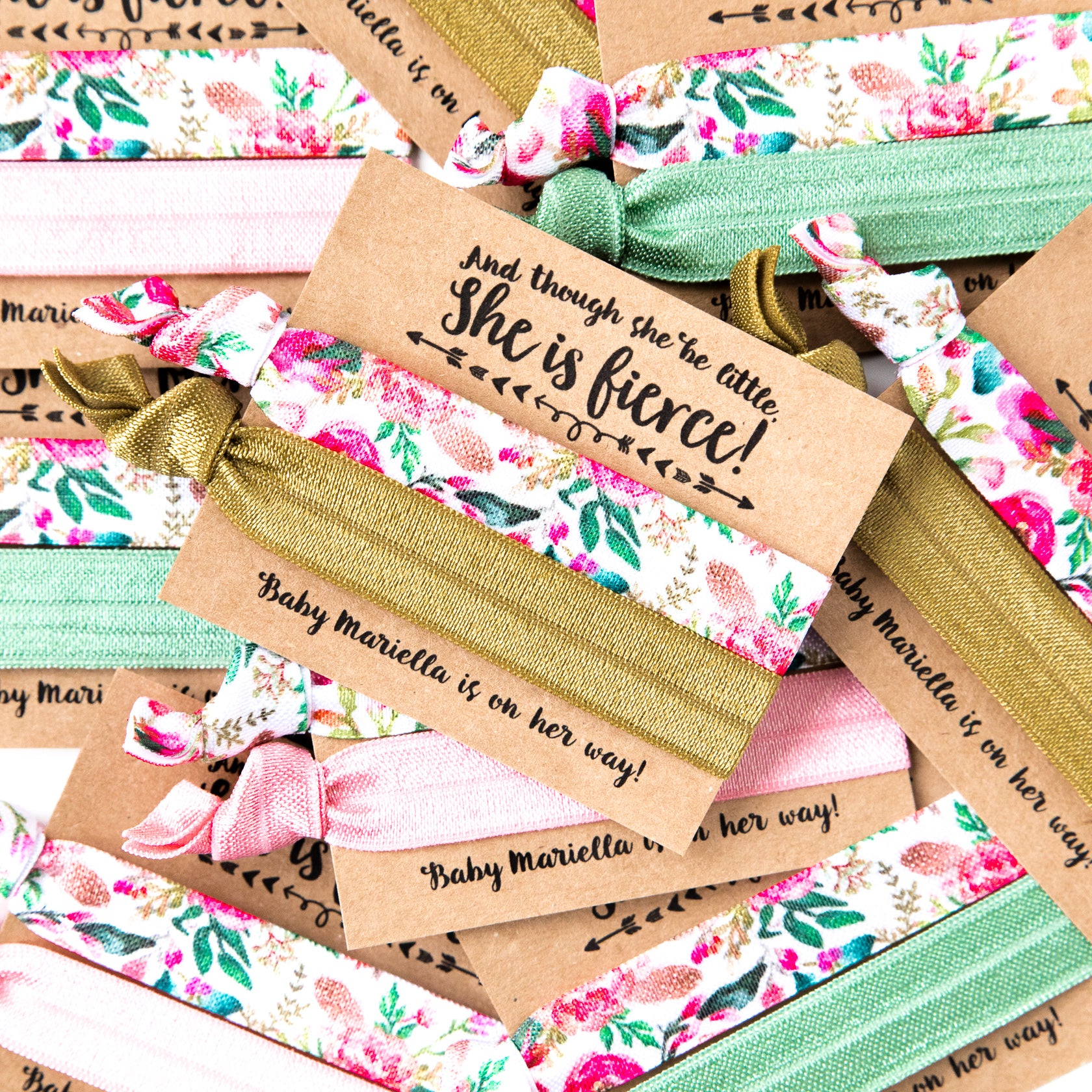 baby shower hair tie favors