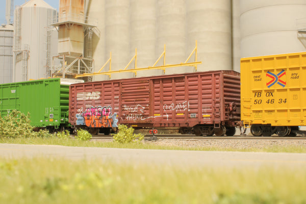 Model train boxcar graffiti