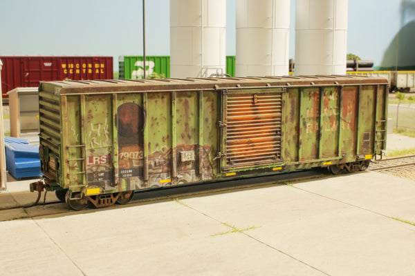 HO scale model train graffiti