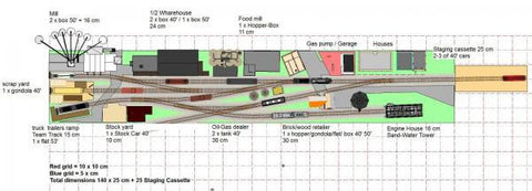 N scale track plan with switching