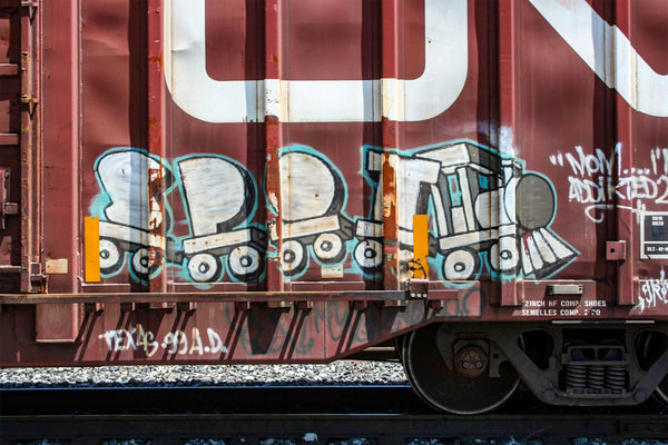 A picture of graffiti on a train