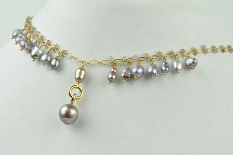 Cortez Keshi Pearl necklace designed by Kojima Pearl