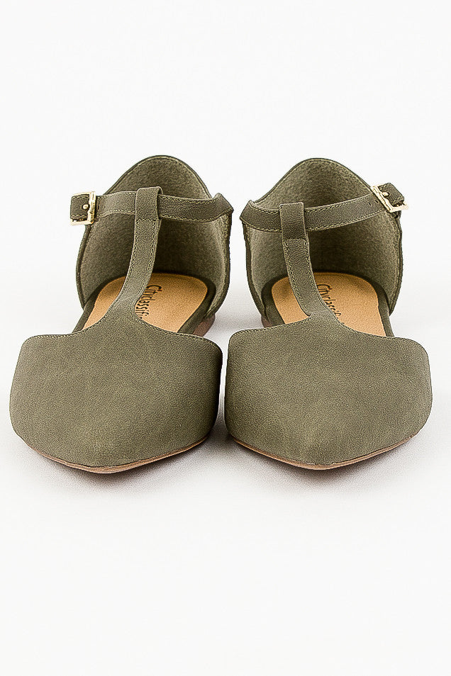 olive green flats