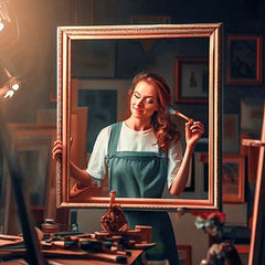 Woman with Art Frame