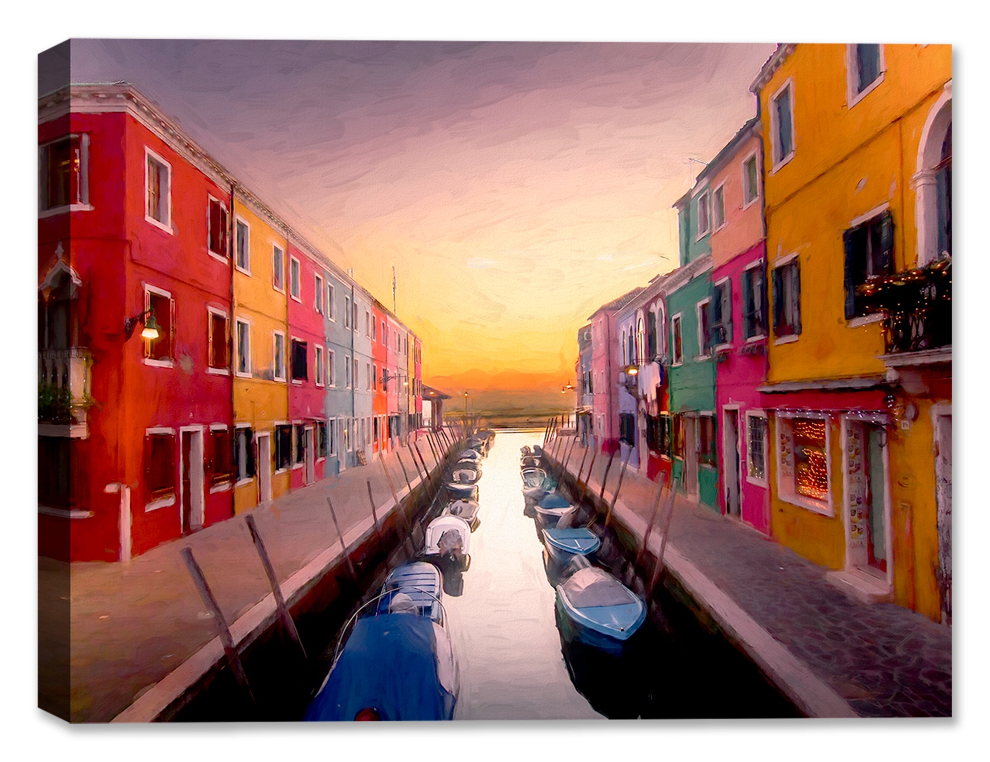 Scenes Of Italy Italian Canvas Wrapped Photography Art Canvas Art   PX017 Dusk In The Village Wall Art 2000x 