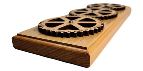Handcrafted wooden Enigma encryption machine puzzle prop