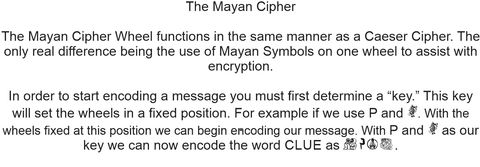 Instructions sur la roue de chiffrement maya