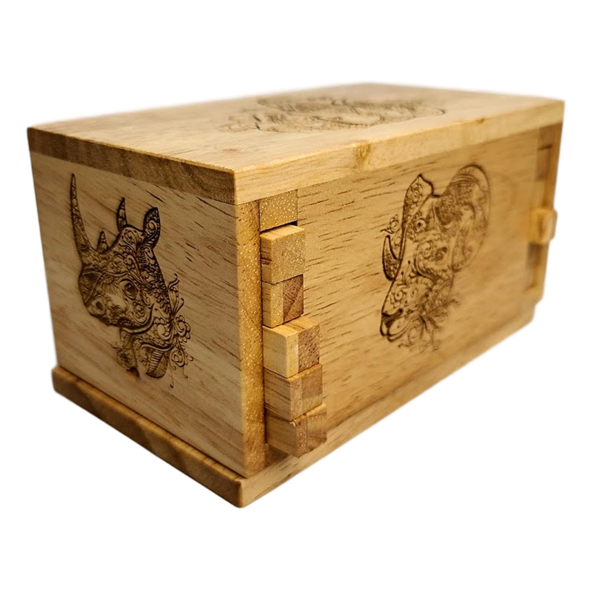 Animal Premium Secret Lock Box - Wooden Puzzle Box for Teens