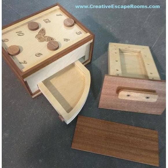 Wooden Lock Box and Coin Machine (w/ Audio) - Escape Room Prop