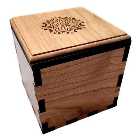 Wooden lock box with hidden key compartment, Walnut wood jewelry box  organizer