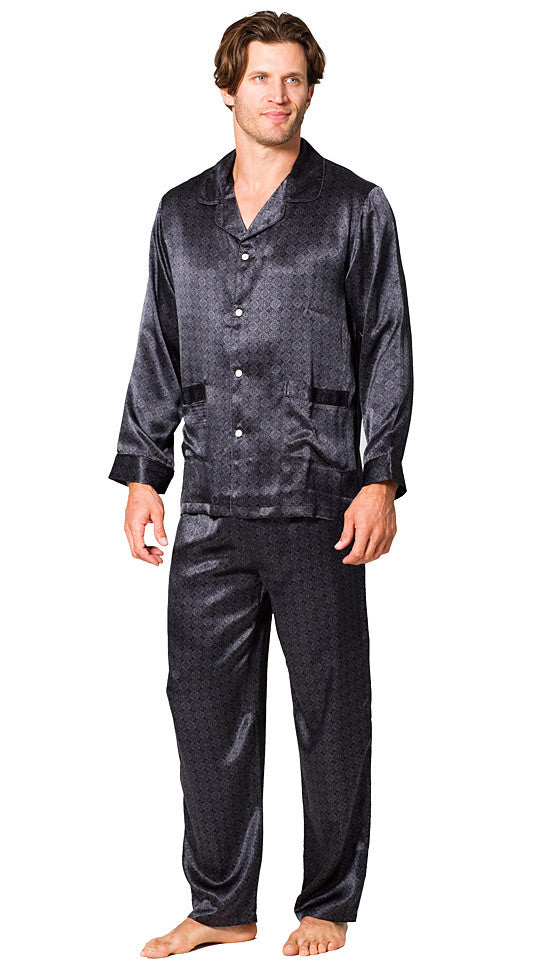 Pajamas - Silk Jacquard Belgravia Print Tailored Classic (Small-2X ...