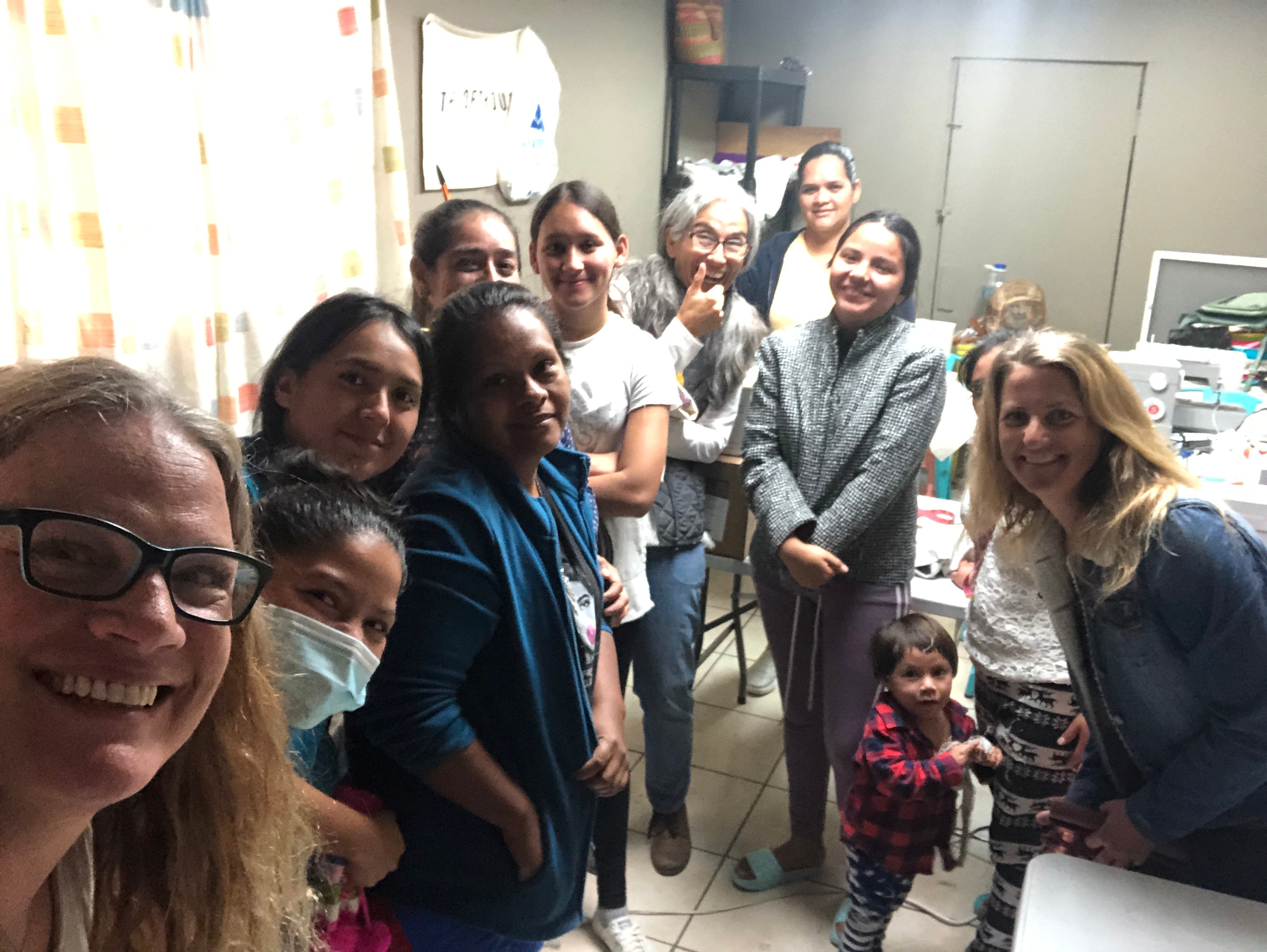 selfie with mexican refugee women sewing collective do good shop partnership jenni biggs director