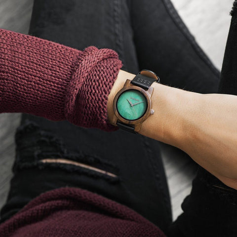 Leaf Green Wooden Watch