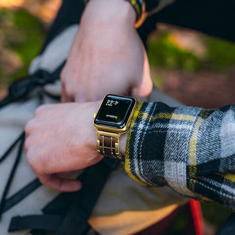 Apple Watch Wood Metal Hybrid Band [All Black]