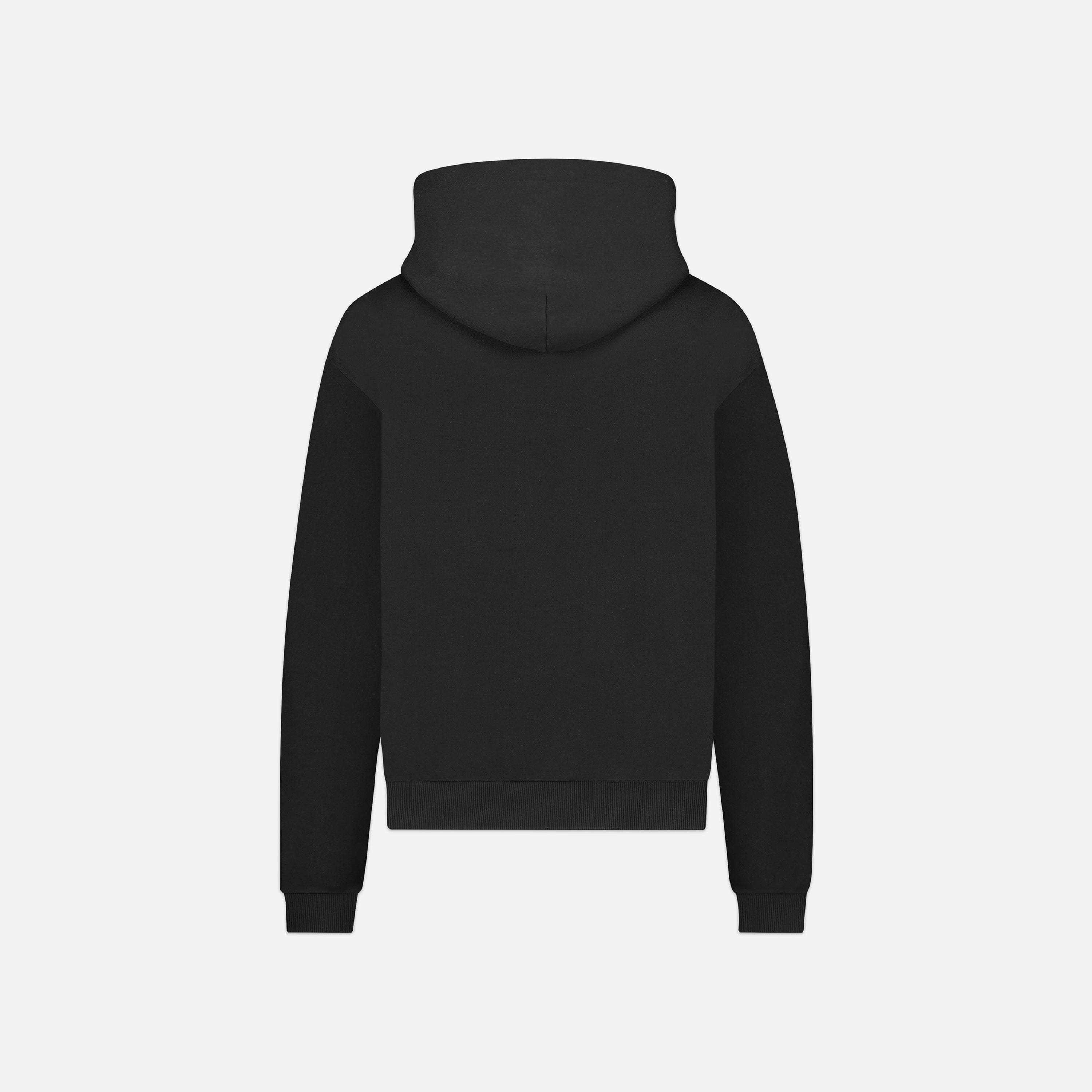 Embossed Zip-Hoodie Black – FLÂNEUR