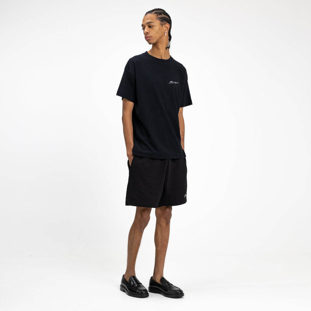 'Flaneur' Signature T-Shirt in Black | FLÂNEUR