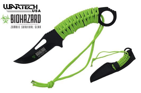 Biohazard Zombie Survival Gear Infected Fixed Blade Knife Black