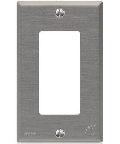 Antimicrobial Treated Decora Wallplate 1 Gang Standard Size Powder Coated Leviton