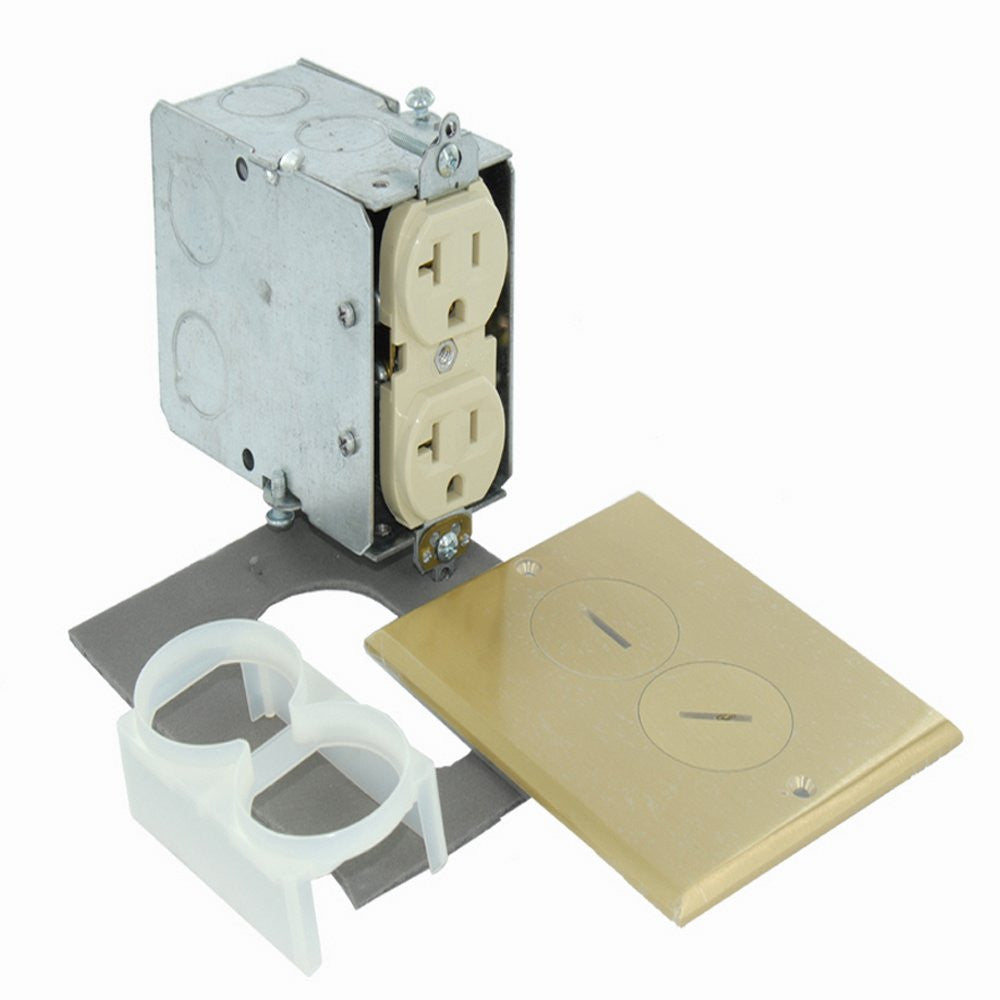 20 Amp 125 Volt Floor Mounting Duplex Receptacle Straight Blade