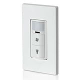 Decora In-Wall Combination Occupancy Sensor with Fan Switch, 1/4 HP, Residential Grade, Single Pole/Single Pole, DOD05-1LW