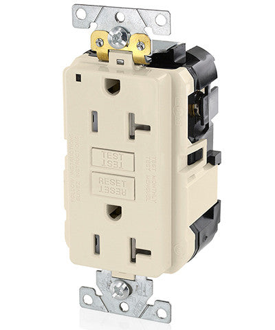 20A, 125V, Industrial Grade, TR Lev-Lok Duplex Self-Test GFCI Receptacle, MGFT2 – Leviton