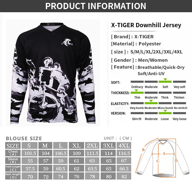 long sleeve downhill jersey