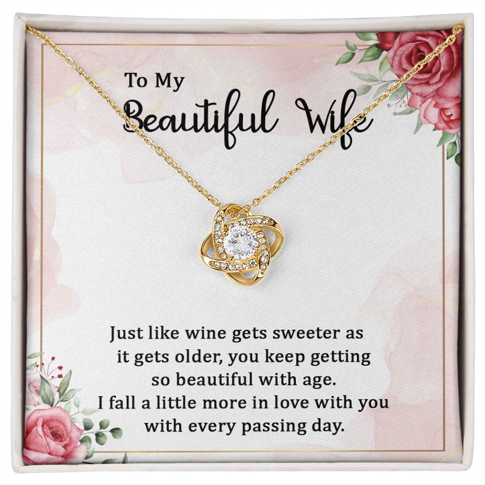 To My Wife, Just Like Wine Love Knot Necklace | To Wife