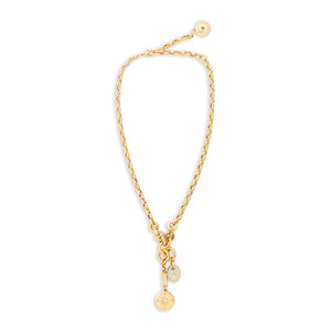 Voyager Mother of Pearl Glass Necklace Gold | Mignonne Gavigan