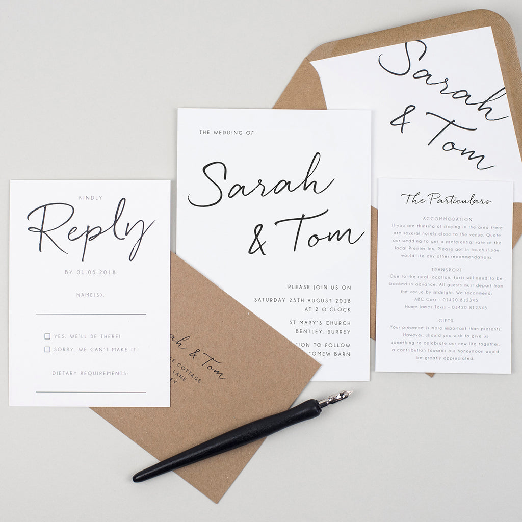 Minimalist Wedding Invitation Suite Pear Paper Co