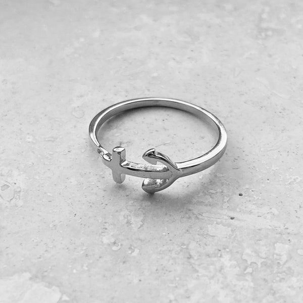 Sterling Silver Anchor Ring, Nautical Ring, Silver Ring, Love Ring, Bo ...