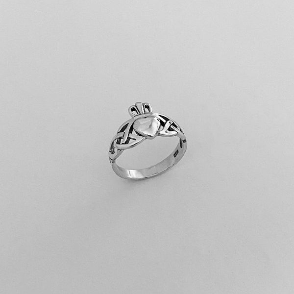 Sterling Silver Claddagh Ring with Celtic, Loyalty Ring, Boho Ring, Si ...