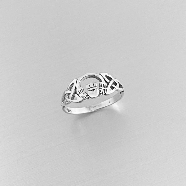 Sterling Silver Celtic Claddagh Ring, Silver Ring, Friendship Ring, Lo ...