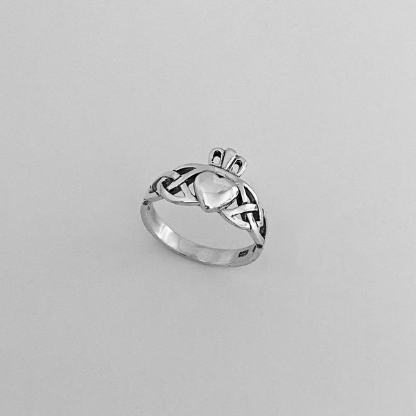 Sterling Silver Claddagh Ring with Celtic, Loyalty Ring, Boho Ring, Si ...