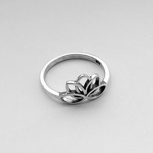 Sterling Silver Lotus Ring, Flower Ring, Silver Rings, Boho Ring, Stac ...