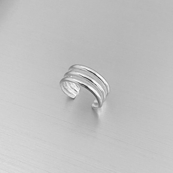 Sterling Silver Triple Band Cuff Toe Ring, Silver Ring, Boho Ring, Sil ...