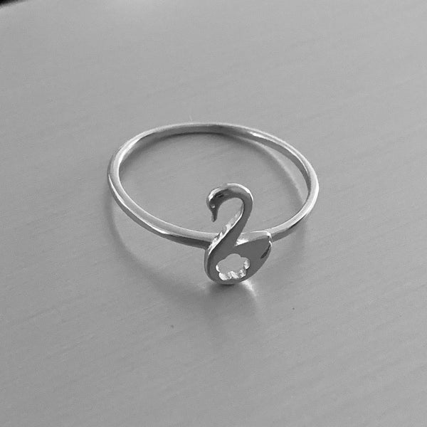 Sterling Silver Swan Ring, Silver Ring, Bird Ring – Indigo & Jade