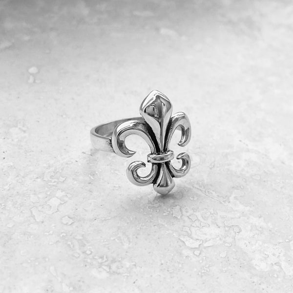 Sterling Silver Fleur De Lise Ring, Silver Rings, Saints Ring, Lotus R ...