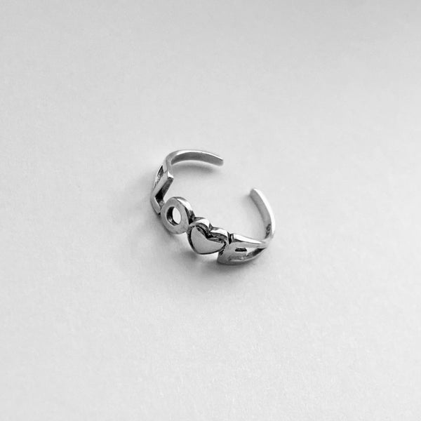 Sterling Silver LOVE Toe Ring, Silver Ring, Love Ring, Heart Ring ...