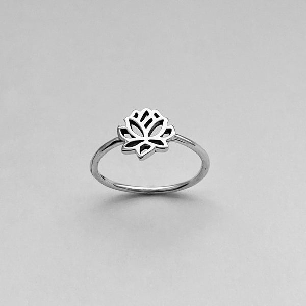 Sterling Silver Small Lotus Flower Ring, Silver Rings, Lotus Ring, Spi ...