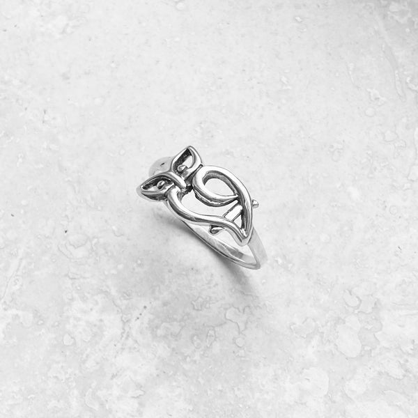Sterling Silver Cut Out Owl Ring, Silver Rings, Feather Ring, Bird Rin ...