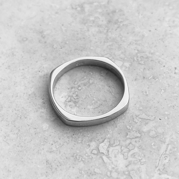 Sterling Silver Square Band Ring, Silver Ring, Stackable Ring, Silver ...